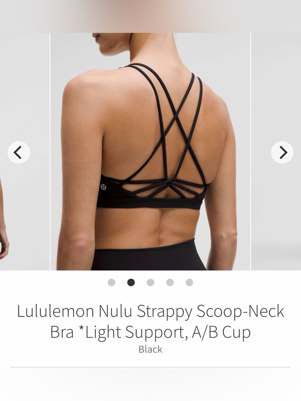 lululemon athletica Black Strappy Scoop-Back Sports Bra